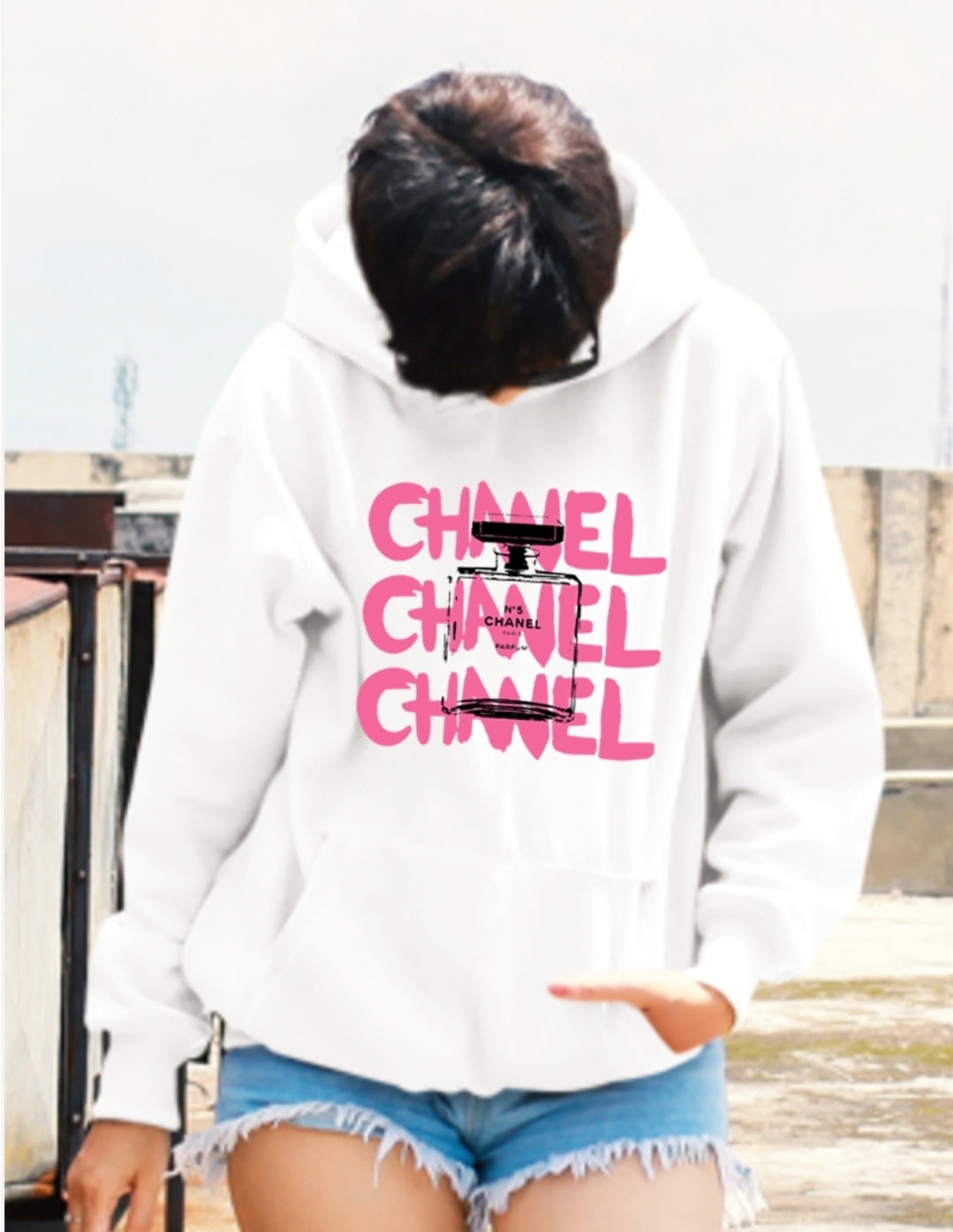pink chanel hoodie